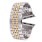 Bracelet de montre pour homme en acier inoxydable, 22 mm, avec boucle déployante papillon cachée et 7 perles, pour Apple Watch 38 mm, homme 22 mm