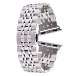 Bracelet de montre pour homme en acier inoxydable, 22 mm, avec boucle déployante papillon cachée et 7 perles, pour Apple Watch 38 mm, homme 22 mm