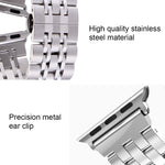 Bracelet de montre pour homme en acier inoxydable, 22 mm, avec boucle déployante papillon cachée et 7 perles, pour Apple Watch 38 mm, homme 22 mm