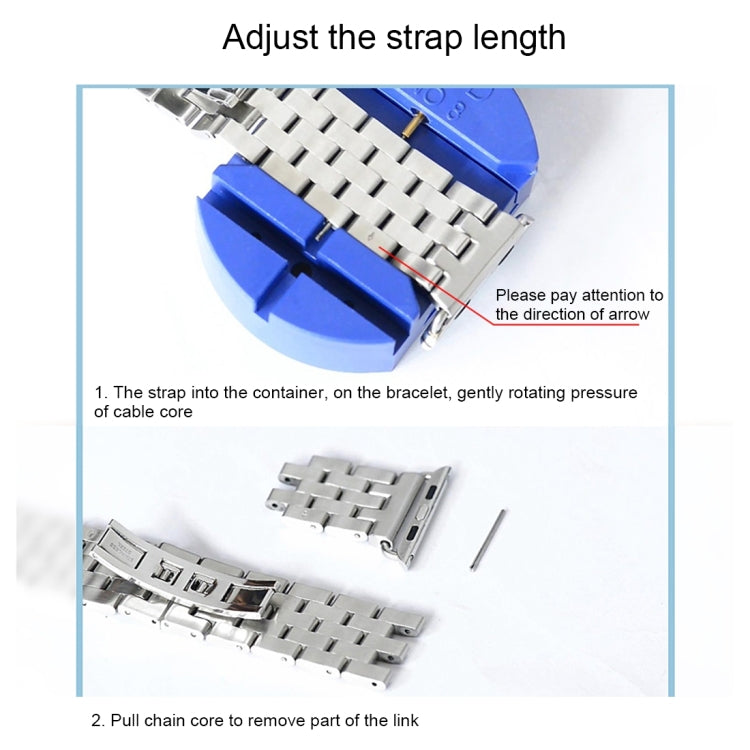 Bracelet de montre pour homme en acier inoxydable, 22 mm, avec boucle déployante papillon cachée et 7 perles, pour Apple Watch 38 mm, homme 22 mm