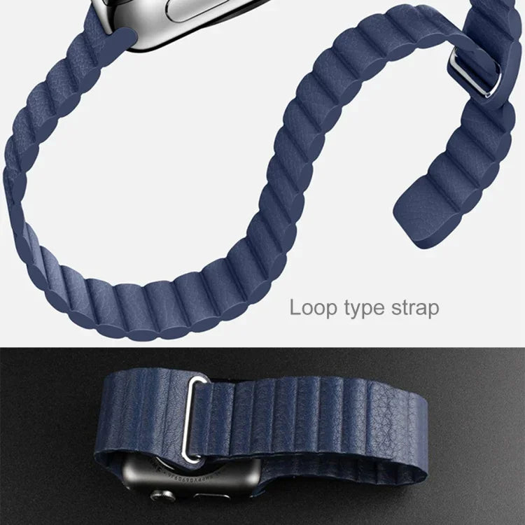 Bracelet en cuir PU avec fermoir magnétique pour Apple Watch 38 mm