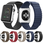 Bracelet en cuir PU avec fermoir magnétique pour Apple Watch 38 mm