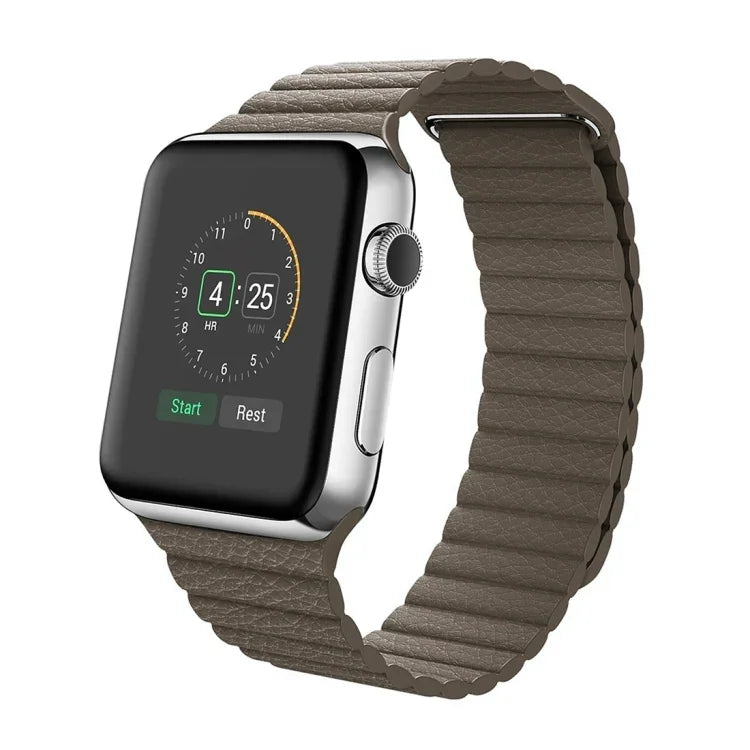 Bracelet en cuir PU avec fermoir magnétique pour Apple Watch 42 mm