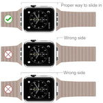 Bracelet en cuir PU avec fermoir magnétique pour Apple Watch 42 mm