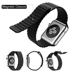 Bracelet en cuir PU avec fermoir magnétique pour Apple Watch 42 mm