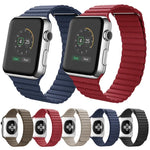 Bracelet en cuir PU avec fermoir magnétique pour Apple Watch 42 mm