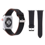 Pour Apple Watch Series 10 42mm / 9&8&7 41mm / SE 3&SE 2&6&SE&5&4 40mm / 3&2&1 38mm Bracelet de montre en cuir véritable simple et tendance avec motif perforé, 38mm