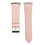 Pour Apple Watch Series 10 42mm / 9&8&7 41mm / SE 3&SE 2&6&SE&5&4 40mm / 3&2&1 38mm Bracelet de montre en cuir véritable simple et tendance avec motif perforé, 38mm