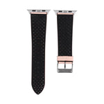 Pour Apple Watch Series 10 42mm / 9&8&7 41mm / SE 3&SE 2&6&SE&5&4 40mm / 3&2&1 38mm Bracelet de montre en cuir véritable simple et tendance avec motif perforé, 38mm