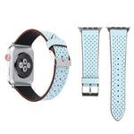 Pour Apple Watch Series 10 42mm / 9&8&7 41mm / SE 3&SE 2&6&SE&5&4 40mm / 3&2&1 38mm Bracelet de montre en cuir véritable simple et tendance avec motif perforé, 38mm