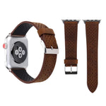 Pour Apple Watch Series 10 42mm / 9&8&7 41mm / SE 3&SE 2&6&SE&5&4 40mm / 3&2&1 38mm Bracelet de montre en cuir véritable simple et tendance avec motif perforé, 38mm