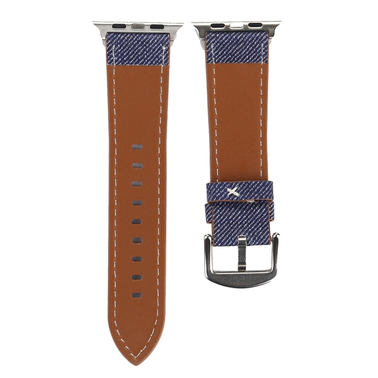 Pour Apple Watch Series 10 42mm / 9&8&7 41mm / SE 3&SE 2&6&SE&5&4 40mm / 3&2&1 38mm Bracelet de montre en cuir véritable à motif Cowboy, 38mm