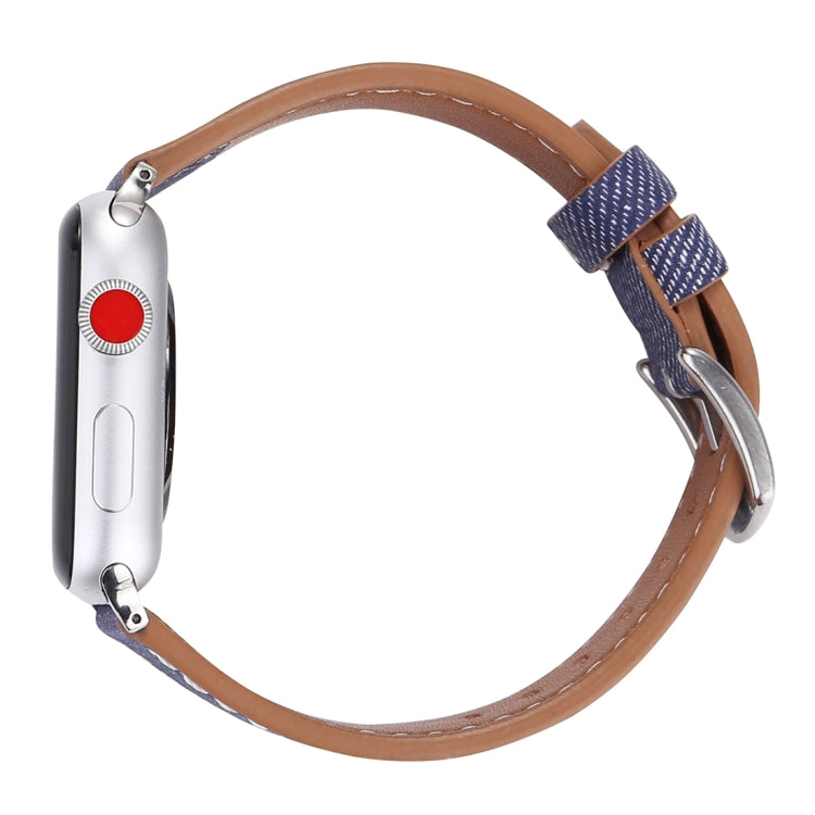 Pour Apple Watch Series 10 42mm / 9&8&7 41mm / SE 3&SE 2&6&SE&5&4 40mm / 3&2&1 38mm Bracelet de montre en cuir véritable à motif Cowboy, 38mm