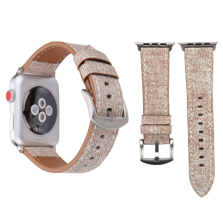 Pour Apple Watch Series 10 42mm / 9&8&7 41mm / SE 3&SE 2&6&SE&5&4 40mm / 3&2&1 38mm Bracelet de montre en cuir véritable à motif Cowboy, 38mm