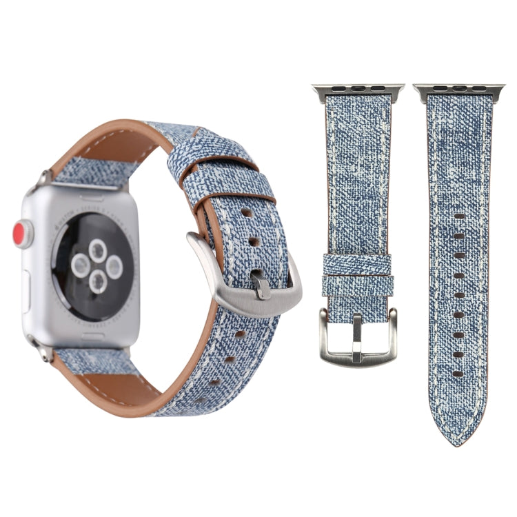 Pour Apple Watch Series 10 42mm / 9&8&7 41mm / SE 3&SE 2&6&SE&5&4 40mm / 3&2&1 38mm Bracelet de montre en cuir véritable à motif Cowboy, 38mm