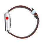 Pour Apple Watch Ultra 49 mm et Watch Ultra 2 49 mm / Series 10 46 mm / 9 et 8 et 7 45 mm / SE 3 et SE 2 et 6 et SE et 5 et 4 44 mm / 3 et 2 et 1 42 mm Bracelet de montre en cuir véritable à motif perforé, 42 mm