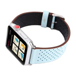 Pour Apple Watch Ultra 49 mm et Watch Ultra 2 49 mm / Series 10 46 mm / 9 et 8 et 7 45 mm / SE 3 et SE 2 et 6 et SE et 5 et 4 44 mm / 3 et 2 et 1 42 mm Bracelet de montre en cuir véritable à motif perforé, 42 mm