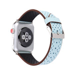 Pour Apple Watch Ultra 49 mm et Watch Ultra 2 49 mm / Series 10 46 mm / 9 et 8 et 7 45 mm / SE 3 et SE 2 et 6 et SE et 5 et 4 44 mm / 3 et 2 et 1 42 mm Bracelet de montre en cuir véritable à motif perforé, 42 mm