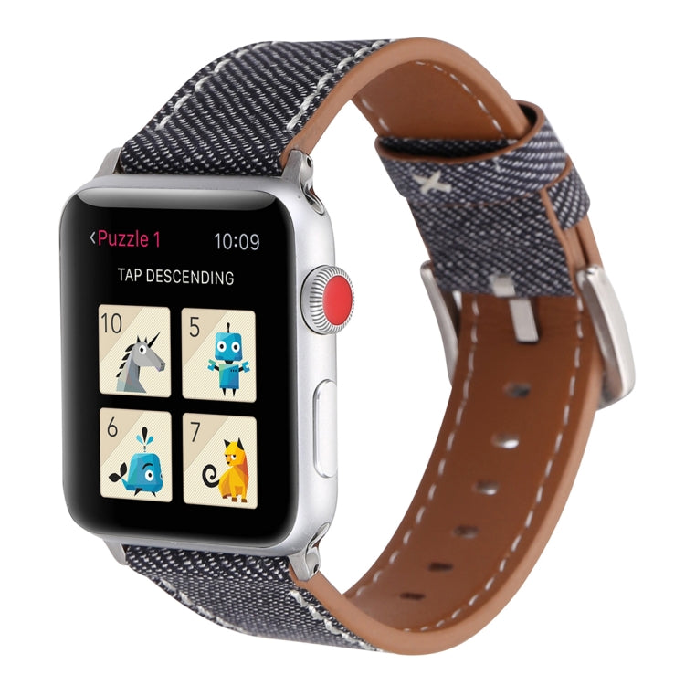 Pour Apple Watch Ultra 49mm&Watch Ultra 2 49mm / Series 10 46mm / 9&8&7 45mm / SE 3&SE 2&6&SE&5&4 44mm / 3&2&1 42mm Bracelet de montre en cuir véritable motif cowboy, 42mm