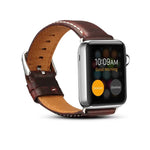 Bracelet de montre rétro en cuir ciré à l'huile Denior pour Apple Watch Series 7 45 mm / 6 &amp; SE &amp; 5 &amp; 4 44 mm / 3 &amp; 2 &amp; 1 42 mm