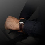 Bracelet de montre rétro en cuir ciré à l'huile Denior pour Apple Watch Series 7 45 mm / 6 &amp; SE &amp; 5 &amp; 4 44 mm / 3 &amp; 2 &amp; 1 42 mm