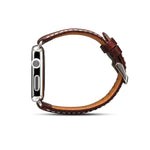 Bracelet de montre rétro en cuir ciré à l'huile Denior pour Apple Watch Series 10 42 mm / 9, 8 et 7 41 mm / SE 3, SE 2, 6, SE 5 et 4 40 mm / 3, 2 et 1 38 mm