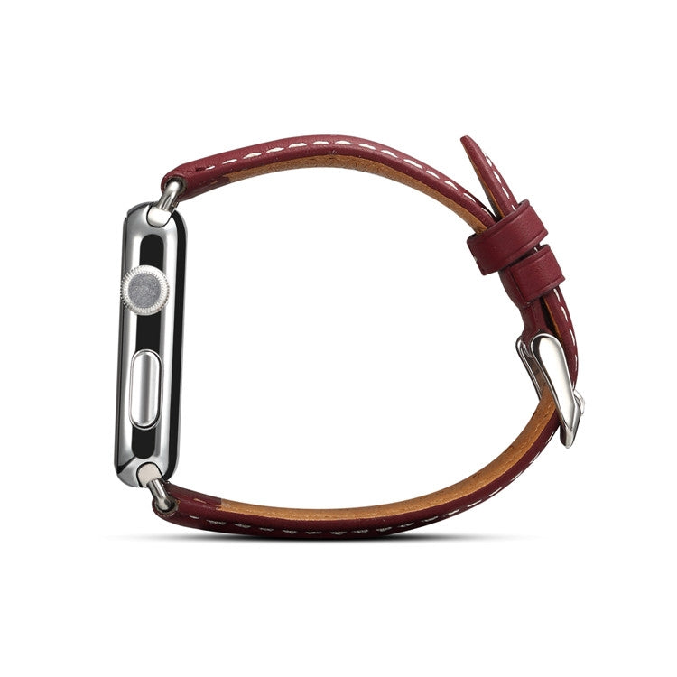 Bracelet de montre de luxe écologique en cuir Denior pour Apple Watch Series 10 42 mm / 9, 8 et 7 41 mm / SE 3, SE 2, 6, SE 5 et 4 40 mm / 3, 2 et 1 38 mm
