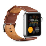 Bracelet de montre de luxe écologique en cuir Denior pour Apple Watch Series 10 42 mm / 9, 8 et 7 41 mm / SE 3, SE 2, 6, SE 5 et 4 40 mm / 3, 2 et 1 38 mm