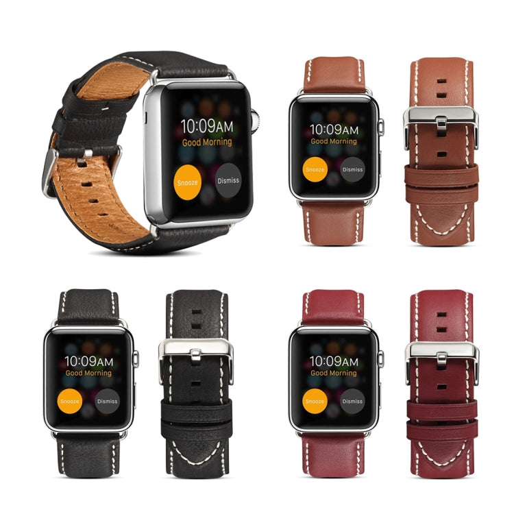Bracelet de montre de luxe écologique en cuir Denior pour Apple Watch Series 10 42 mm / 9, 8 et 7 41 mm / SE 3, SE 2, 6, SE 5 et 4 40 mm / 3, 2 et 1 38 mm