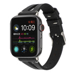 Bracelet de montre en cuir simple en forme de V pour Apple Watch Ultra 49 mm et Ultra 2 49 mm / Series 10 46 mm / 9, 8 et 7 45 mm / SE 3, SE 2, 6, SE 5 et 4 44 mm / 3, 2 et 1 42 mm