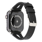Bracelet de montre en cuir simple en forme de V pour Apple Watch Ultra 49 mm et Ultra 2 49 mm / Series 10 46 mm / 9, 8 et 7 45 mm / SE 3, SE 2, 6, SE 5 et 4 44 mm / 3, 2 et 1 42 mm