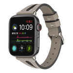 Bracelet de montre en cuir simple en forme de V pour Apple Watch Ultra 49 mm et Ultra 2 49 mm / Series 10 46 mm / 9, 8 et 7 45 mm / SE 3, SE 2, 6, SE 5 et 4 44 mm / 3, 2 et 1 42 mm