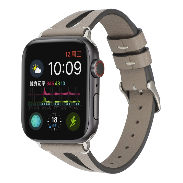 Bracelet de montre en cuir simple en forme de V pour Apple Watch Ultra 49 mm et Ultra 2 49 mm / Series 10 46 mm / 9, 8 et 7 45 mm / SE 3, SE 2, 6, SE 5 et 4 44 mm / 3, 2 et 1 42 mm