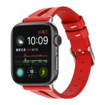 Bracelet de montre en cuir simple en forme de V pour Apple Watch Ultra 49 mm et Ultra 2 49 mm / Series 10 46 mm / 9, 8 et 7 45 mm / SE 3, SE 2, 6, SE 5 et 4 44 mm / 3, 2 et 1 42 mm