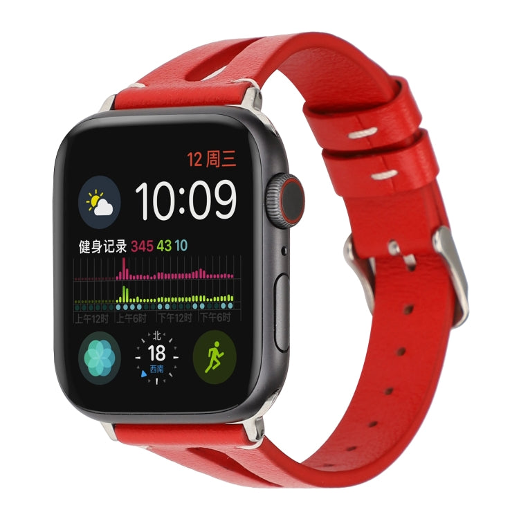 Bracelet de montre en cuir simple en forme de V pour Apple Watch Ultra 49 mm et Ultra 2 49 mm / Series 10 46 mm / 9, 8 et 7 45 mm / SE 3, SE 2, 6, SE 5 et 4 44 mm / 3, 2 et 1 42 mm