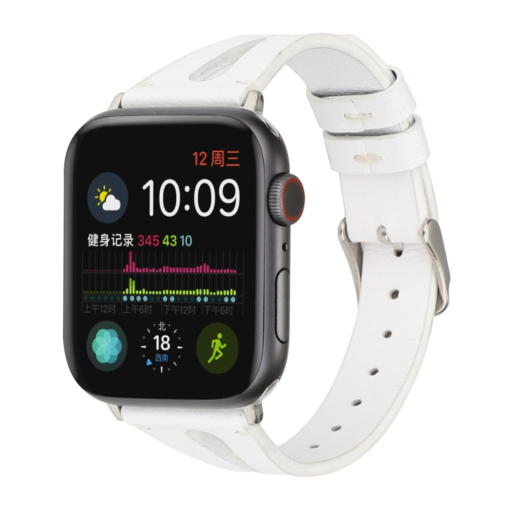 Bracelet de montre en cuir simple en forme de V pour Apple Watch Ultra 49 mm et Ultra 2 49 mm / Series 10 46 mm / 9, 8 et 7 45 mm / SE 3, SE 2, 6, SE 5 et 4 44 mm / 3, 2 et 1 42 mm