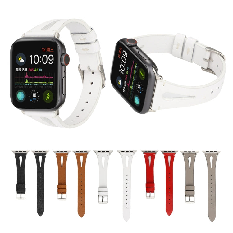 Bracelet de montre en cuir simple en forme de V pour Apple Watch Ultra 49 mm et Ultra 2 49 mm / Series 10 46 mm / 9, 8 et 7 45 mm / SE 3, SE 2, 6, SE 5 et 4 44 mm / 3, 2 et 1 42 mm
