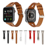 Bracelet de montre en cuir simple en forme de V pour Apple Watch Series 7 41 mm / 6 &amp; SE &amp; 5 &amp; 4 40 mm / 3 &amp; 2 &amp; 1 38 mm