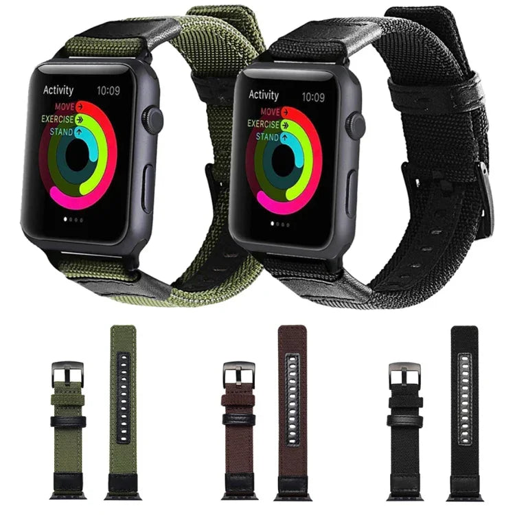 Bracelet de montre en nylon style Jeep avec boucle en acier inoxydable pour Apple Watch Series 3 et 2 et 1 42mm, 42mm