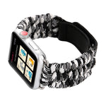 Bracelet de montre en nylon avec corde de parapluie en cuir véritable et boucle en acier inoxydable, compatible avec les Apple Watch Series 10 42 mm / 9&8&7 41 mm / SE 3&SE 2&6&SE&5&4 40 mm / 3&2&1 38 mm, 7 41 mm / 6&SE&5&4 40 mm / 3&2&1 38 mm