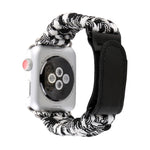 Bracelet de montre en nylon avec corde de parapluie en cuir véritable et boucle en acier inoxydable, compatible avec les Apple Watch Series 10 42 mm / 9&8&7 41 mm / SE 3&SE 2&6&SE&5&4 40 mm / 3&2&1 38 mm, 7 41 mm / 6&SE&5&4 40 mm / 3&2&1 38 mm