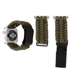 Bracelet de montre en nylon avec corde de parapluie en cuir véritable et boucle en acier inoxydable, compatible avec les Apple Watch Series 10 42 mm / 9&8&7 41 mm / SE 3&SE 2&6&SE&5&4 40 mm / 3&2&1 38 mm, 7 41 mm / 6&SE&5&4 40 mm / 3&2&1 38 mm