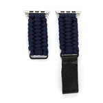 Bracelet de montre en cuir véritable Magic Paste avec corde en nylon et boucle en acier inoxydable pour Apple Watch Ultra 49mm & Watch Ultra 2 49mm / Série 10 46mm / 9&8&7 45mm / SE 3&SE 2&6&SE&5&4 44mm / 3&2&1 42mm, 7 45mm / 6&SE&5&4 44mm / 3&2&1 42mm