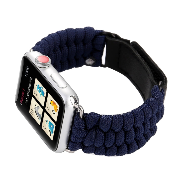 Bracelet de montre en cuir véritable Magic Paste avec corde en nylon et boucle en acier inoxydable pour Apple Watch Ultra 49mm & Watch Ultra 2 49mm / Série 10 46mm / 9&8&7 45mm / SE 3&SE 2&6&SE&5&4 44mm / 3&2&1 42mm, 7 45mm / 6&SE&5&4 44mm / 3&2&1 42mm