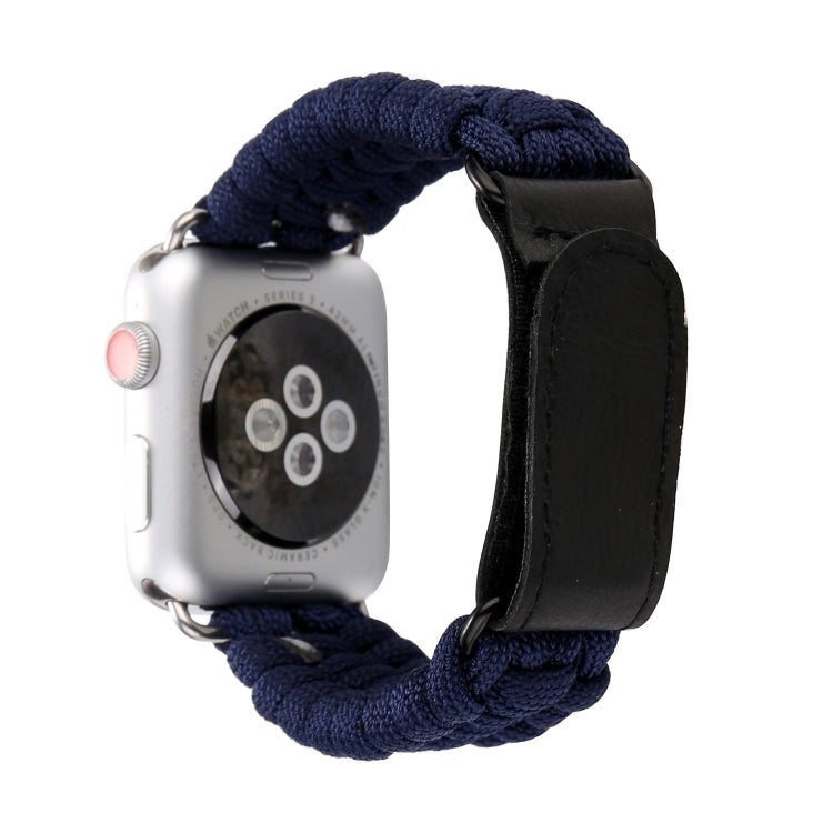 Bracelet de montre en cuir véritable Magic Paste avec corde en nylon et boucle en acier inoxydable pour Apple Watch Ultra 49mm & Watch Ultra 2 49mm / Série 10 46mm / 9&8&7 45mm / SE 3&SE 2&6&SE&5&4 44mm / 3&2&1 42mm, 7 45mm / 6&SE&5&4 44mm / 3&2&1 42mm