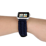 Bracelet de montre en cuir véritable Magic Paste avec corde en nylon et boucle en acier inoxydable pour Apple Watch Ultra 49mm & Watch Ultra 2 49mm / Série 10 46mm / 9&8&7 45mm / SE 3&SE 2&6&SE&5&4 44mm / 3&2&1 42mm, 7 45mm / 6&SE&5&4 44mm / 3&2&1 42mm