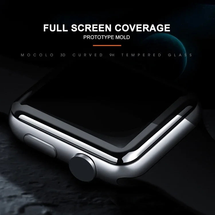 Film en verre trempé Mocolo 0.33mm 9H 3D à bords ronds et colle complète pour Apple Watch Series 6 / 5 / 4 / Watch SE 44mm, pour Apple Watch Series 6 / 5 / 4 / Watch SE 44mm