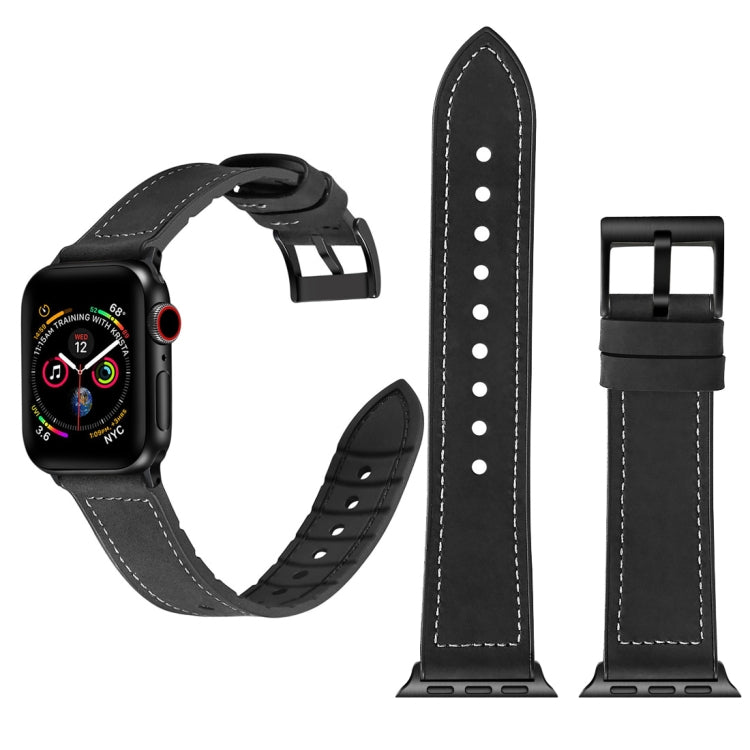 Bracelet de montre en TPU couleur unie + acier inoxydable pour Apple Watch Series 7 45 mm / 6 & SE & 5 & 4 44 mm / 3 & 2 & 1 42 mm, 44 mm
