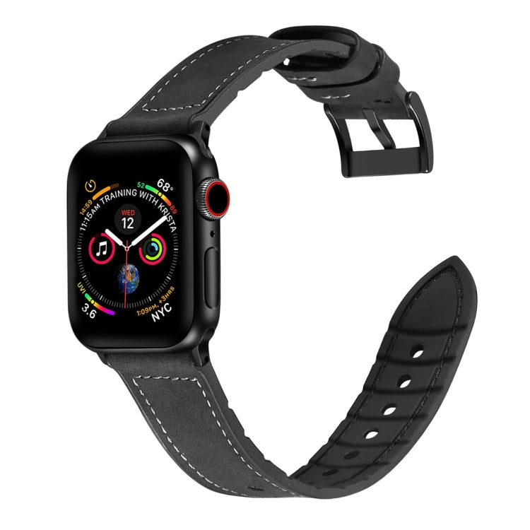 Bracelet de montre en TPU couleur unie + acier inoxydable pour Apple Watch Series 10 42 mm / 9&8&7 41 mm / SE 3&SE 2&6&SE&5&4 40 mm / 3&2&1 38 mm, 40 mm