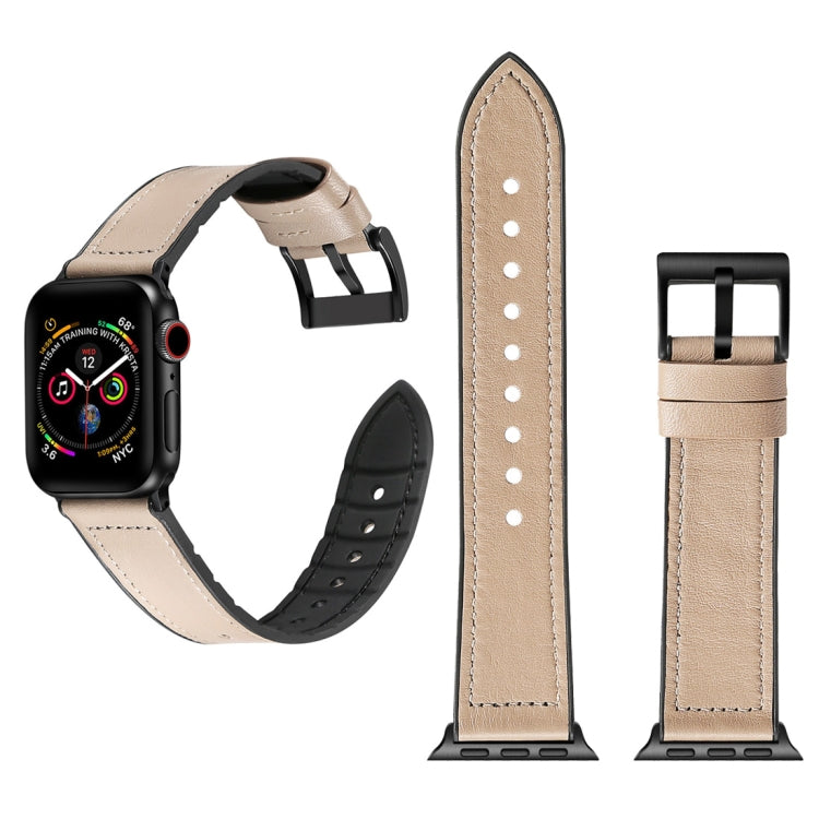 Bracelet de montre en TPU couleur unie + acier inoxydable pour Apple Watch Series 10 42 mm / 9&8&7 41 mm / SE 3&SE 2&6&SE&5&4 40 mm / 3&2&1 38 mm, 40 mm